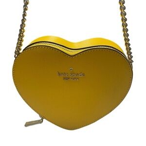Kate Spade Love Shack Mini Heart Crossbody Bag Chain Purse - Orange NWT 6x6"